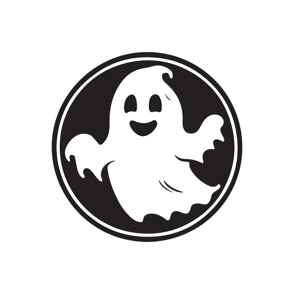 cute ghost silhouette logo icon design vector