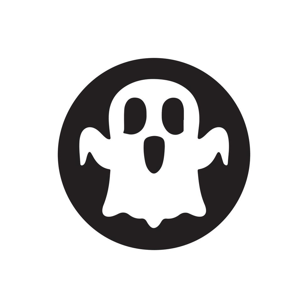 cute ghost silhouette logo icon design vector