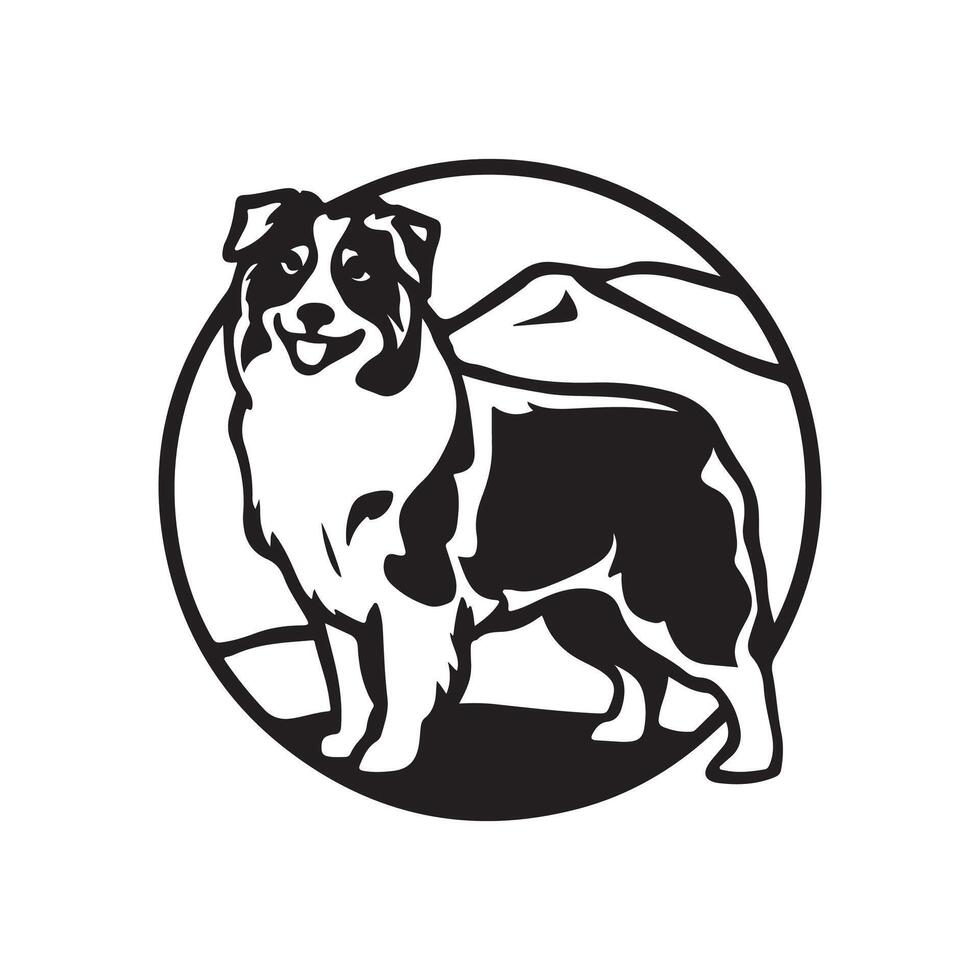Australian Shepard logo silhouette design vector