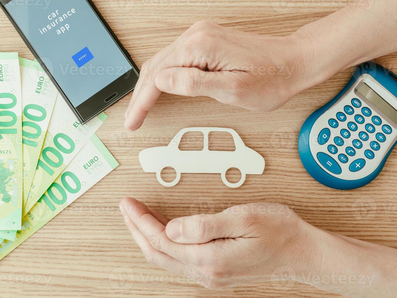 Car insurance concept. Close up photo