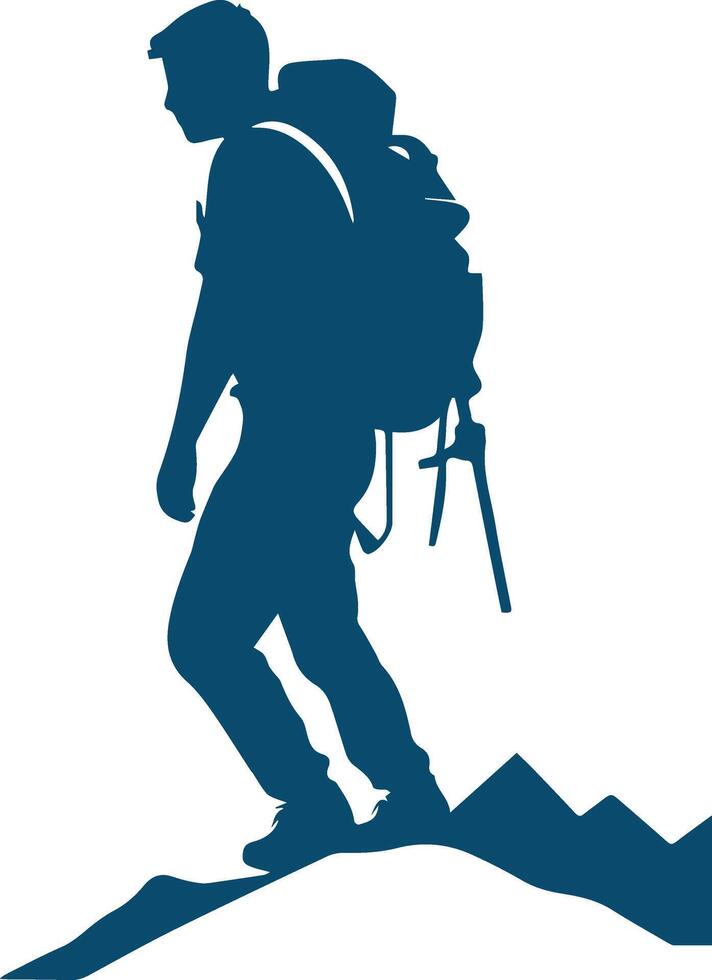Hiking Man Silhouette vector