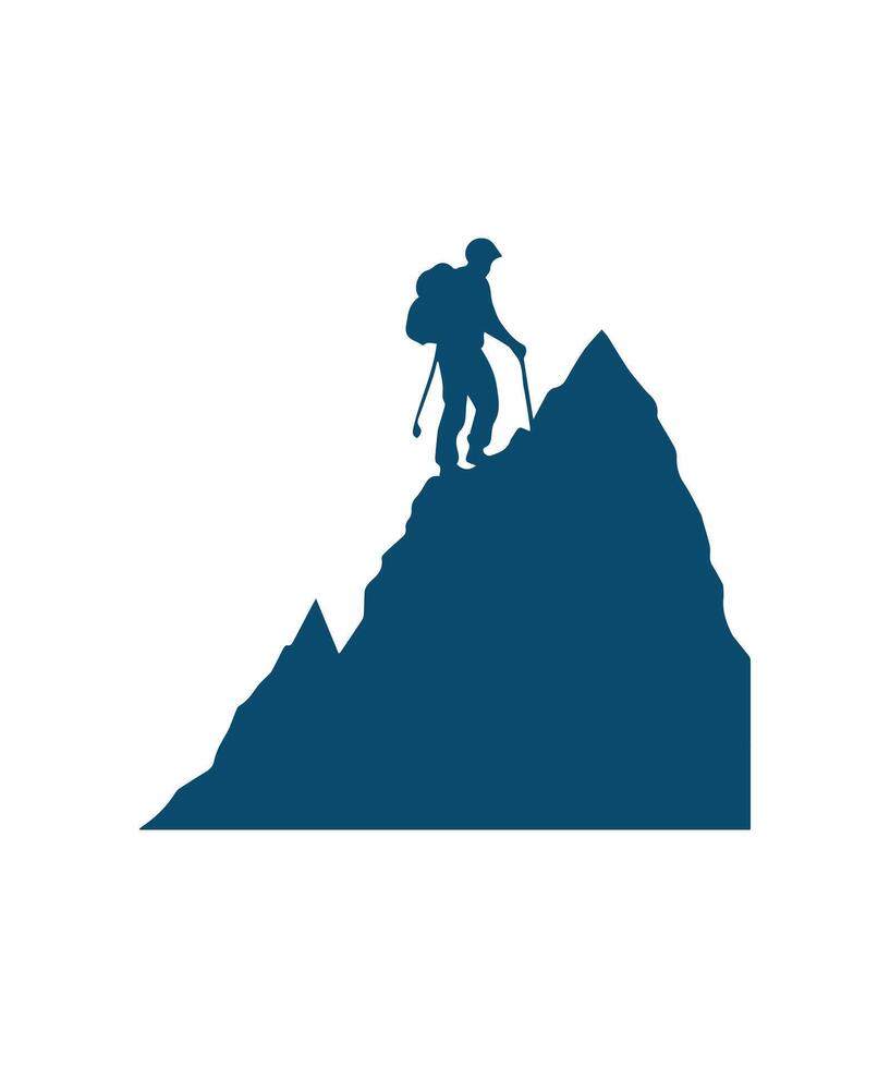 Hiking Man Silhouette vector