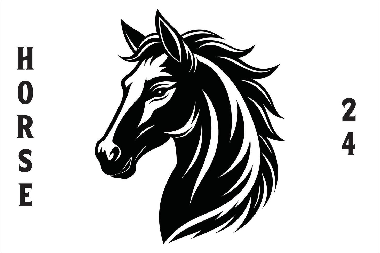 Horse Head Silhouette Design. vector