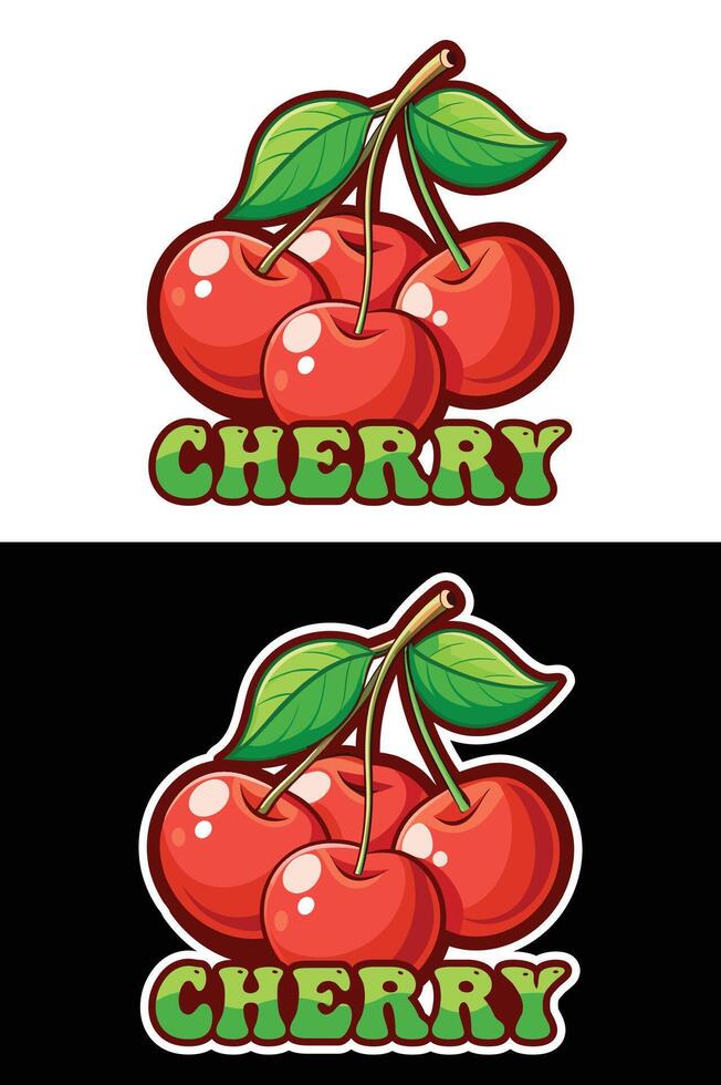 Colourful Fruits Illustration with Names. vector