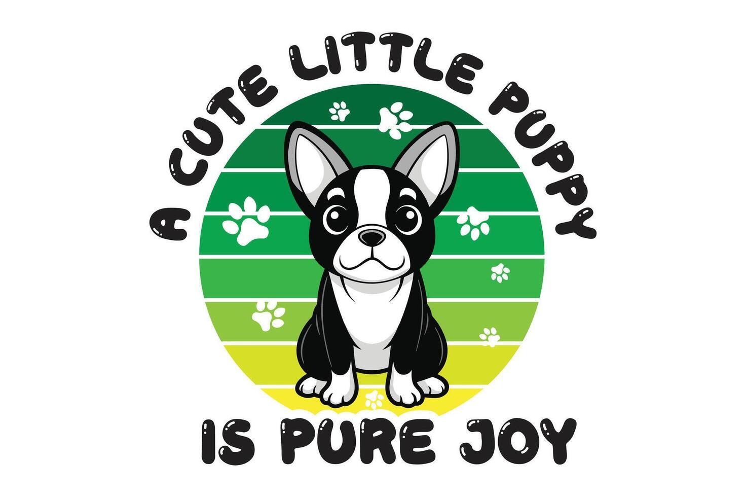 Cute Adorable Puppy Print Design. vector