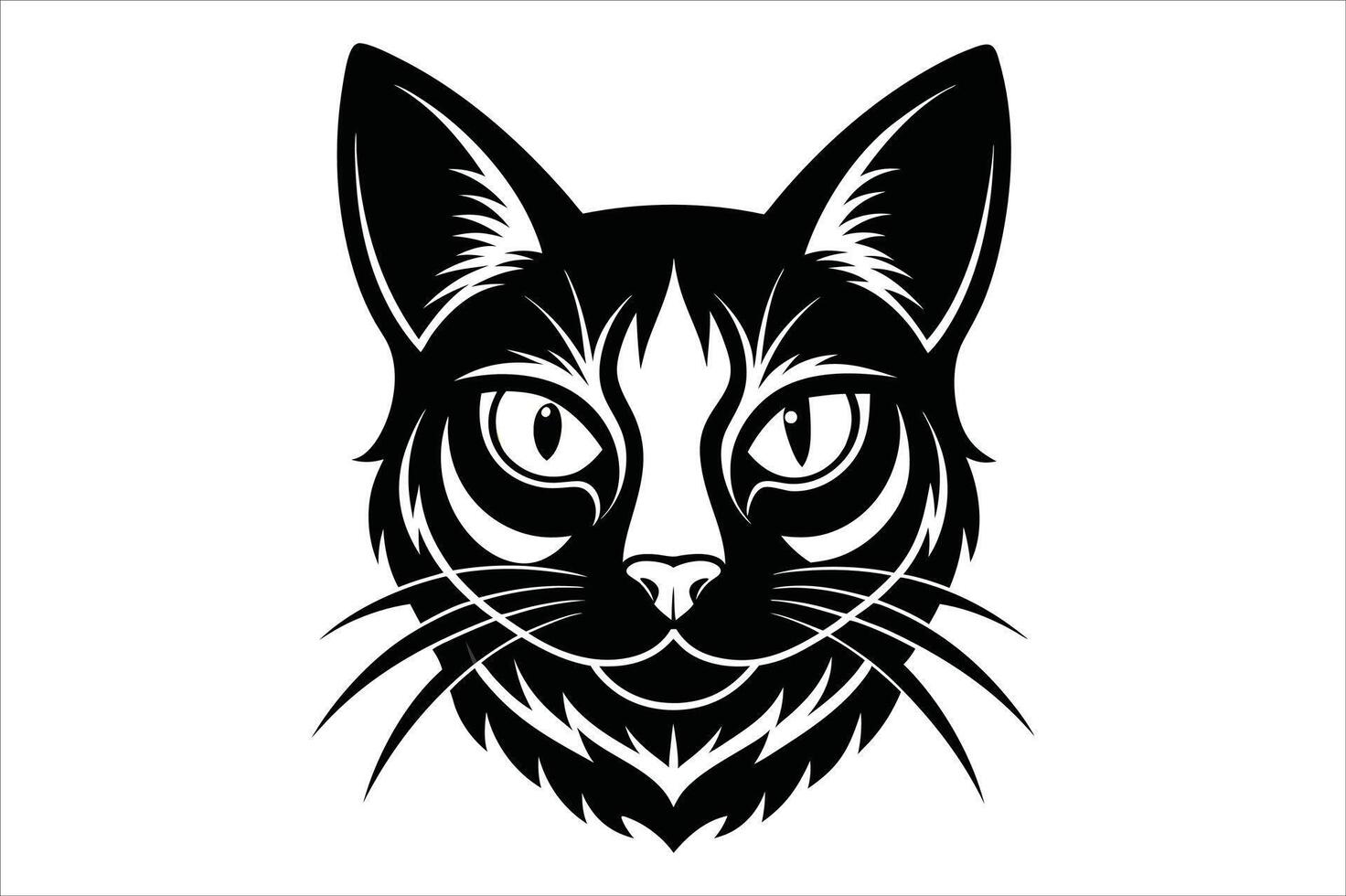 Cat Head Silhouette. vector