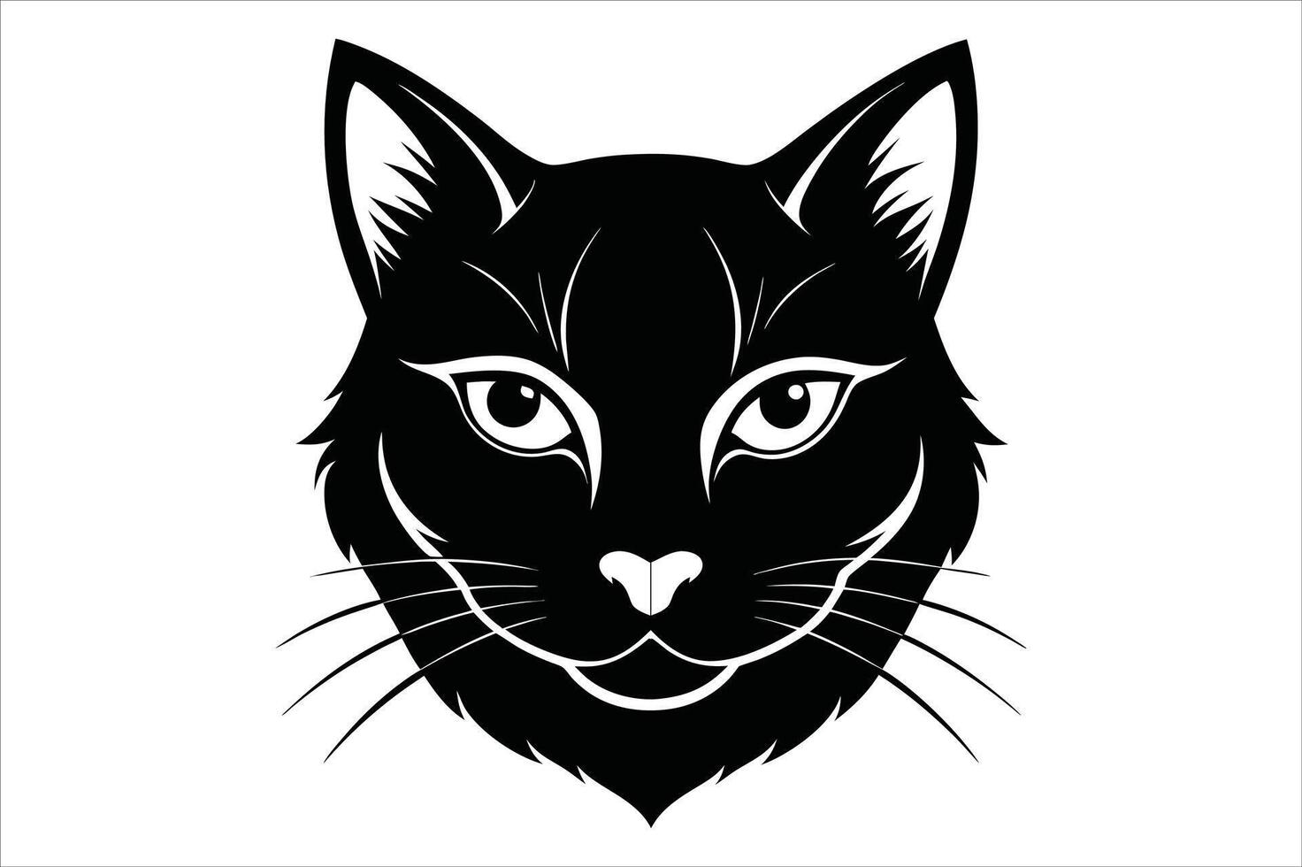 Cat Head Silhouette. vector