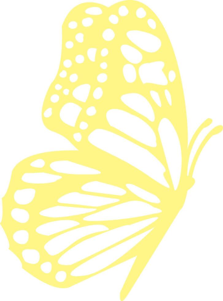 Yellow Butterfly with White Spots on White Background. Gleaming Butterfly Wings. Delightful Wildlife Pollinate Outdoor Breeze. illustration vector