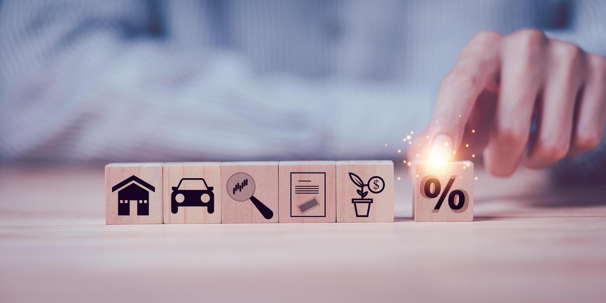 concept interest rates and dividends ,investment growth percentage and interest on deposits ,increase in interest rates ,Retirement returns ,increase of business profits,finance and investment photo