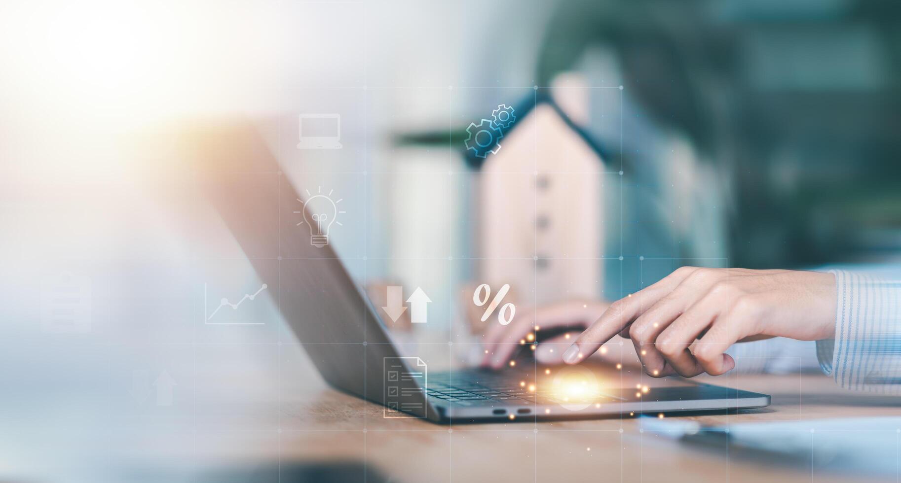 concept interest rates and dividends ,investment growth percentage and interest on deposits ,increase in interest rates ,increase of business profits ,finance and investment,Real estate trading photo