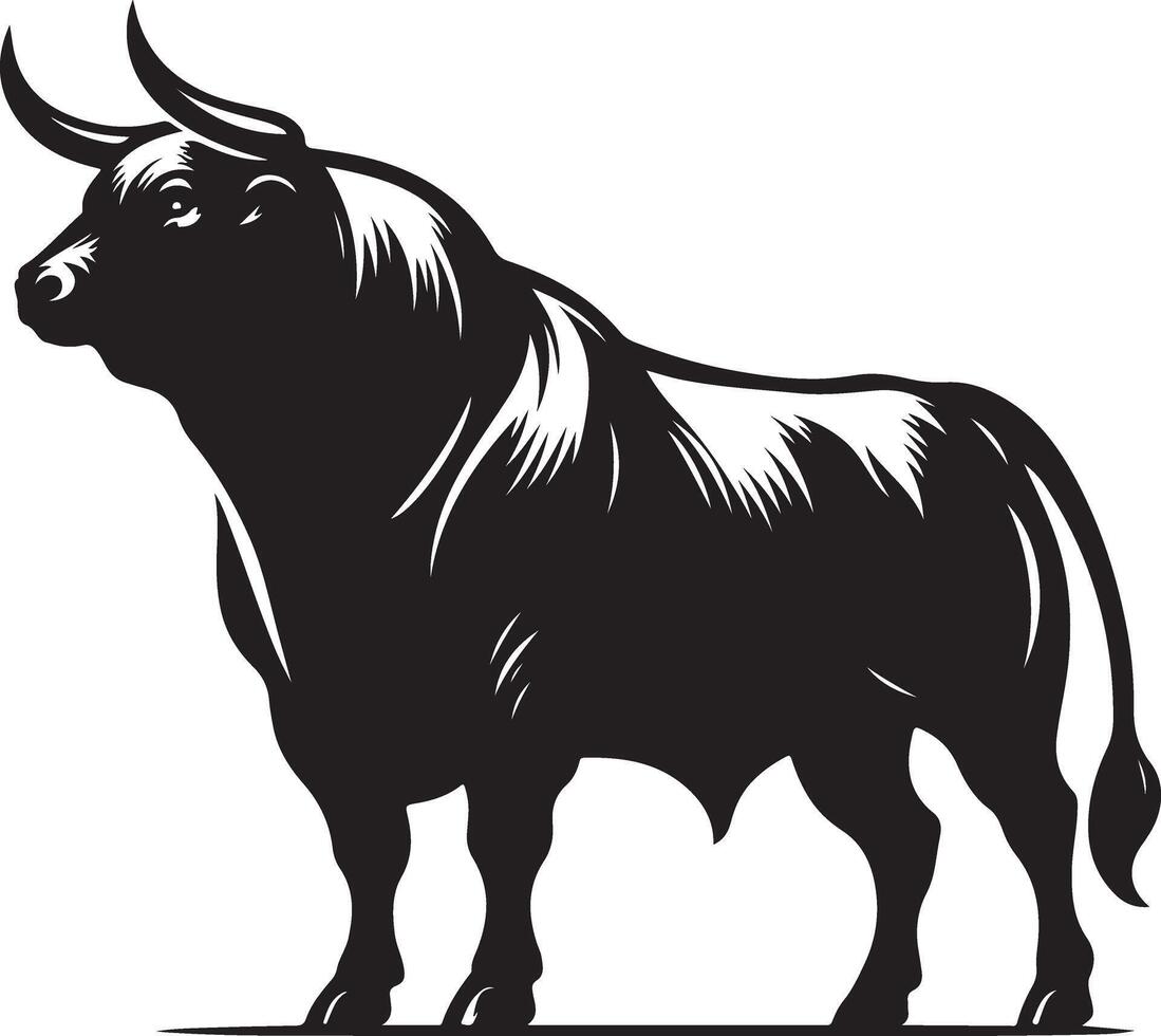 Silhouette of a cow bull illustration vector
