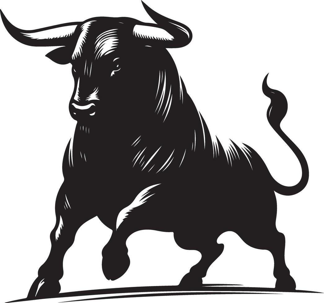 Silhouette of a cow bull illustration vector