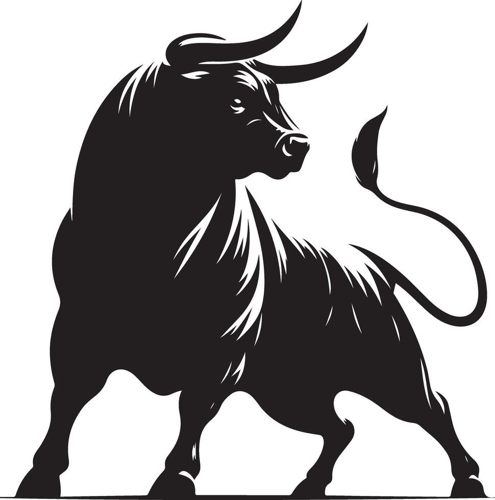 Silhouette of a cow bull illustration vector