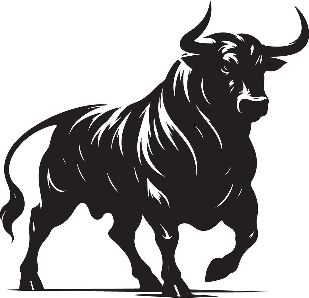 Silhouette of a cow bull illustration vector