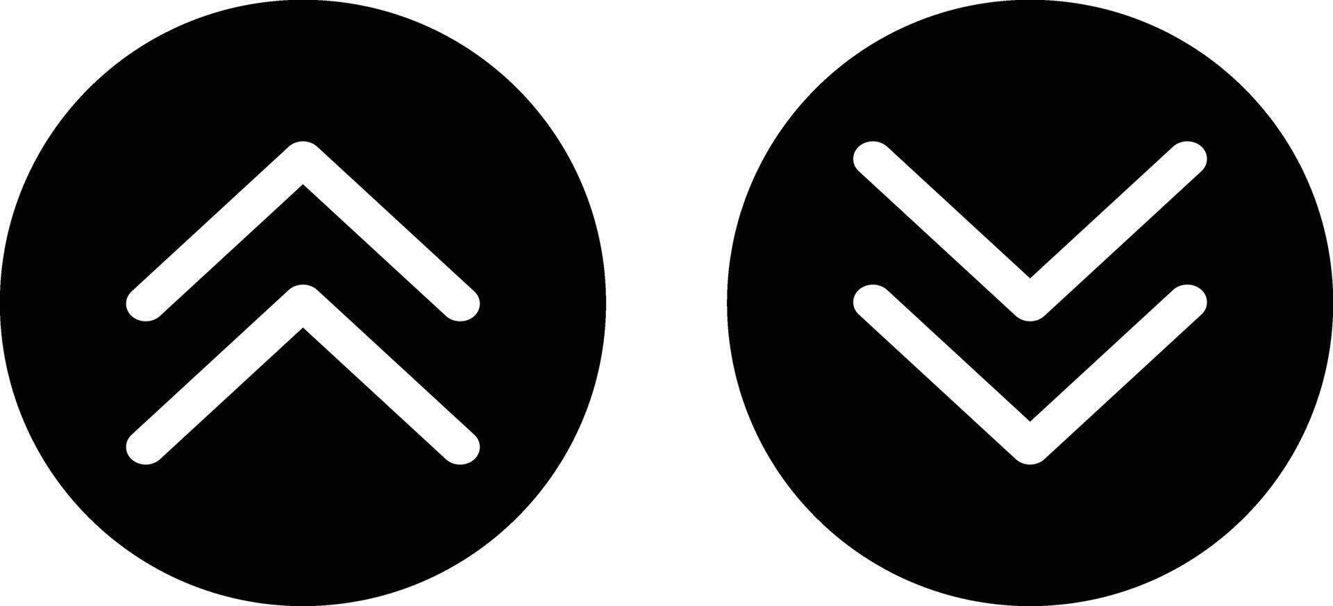 Chevron up and down icon set . Up and down chevron stripes arrow icon . illustration vector