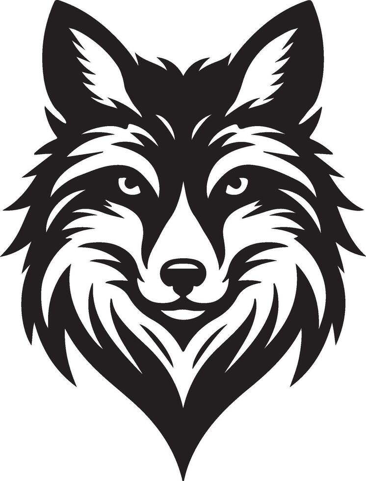 fox head logo on white background vector