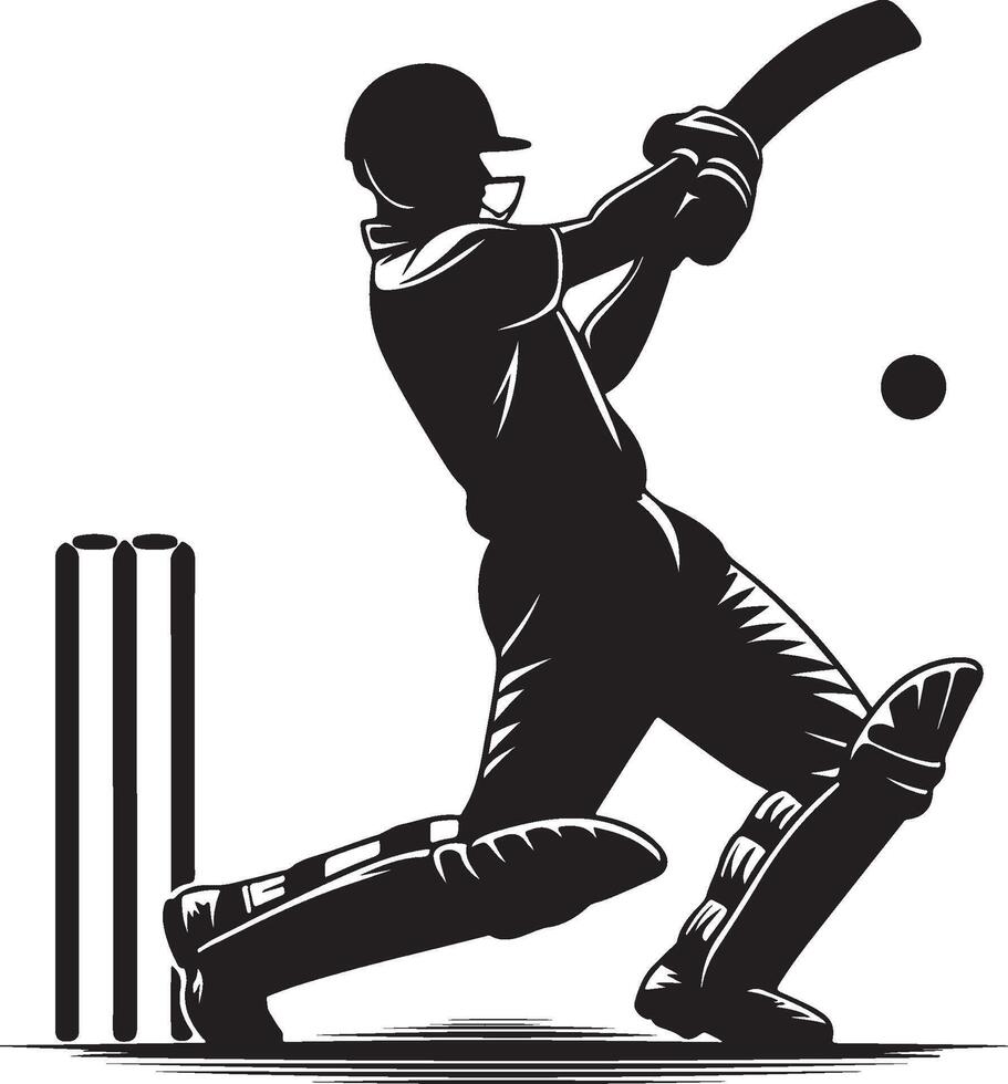 Cricket player logo design . Icon Symbol. Template Illustration vector