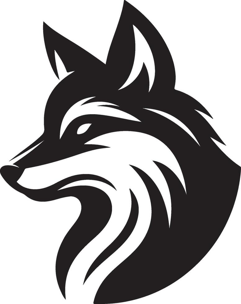 fox head logo on white background vector