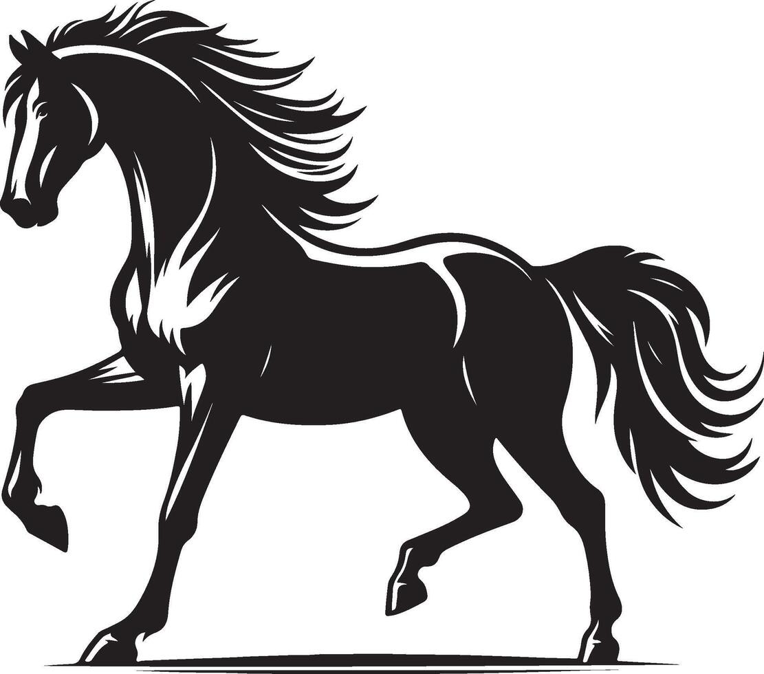 silhouette of horse. horse running. isolated on transparent background vector