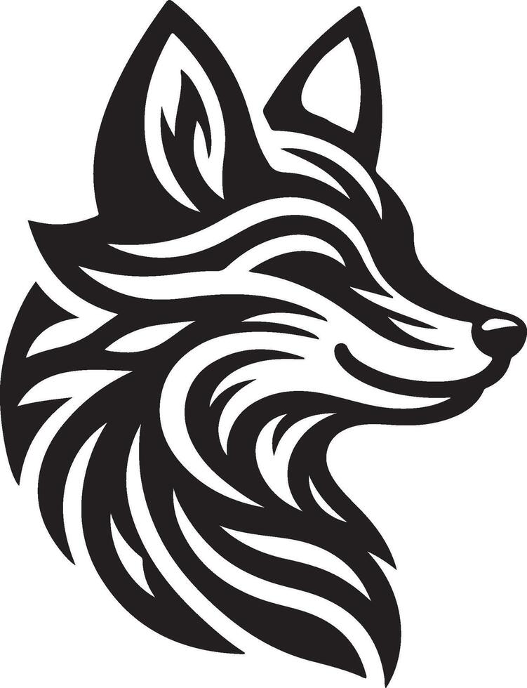 fox head logo on white background vector
