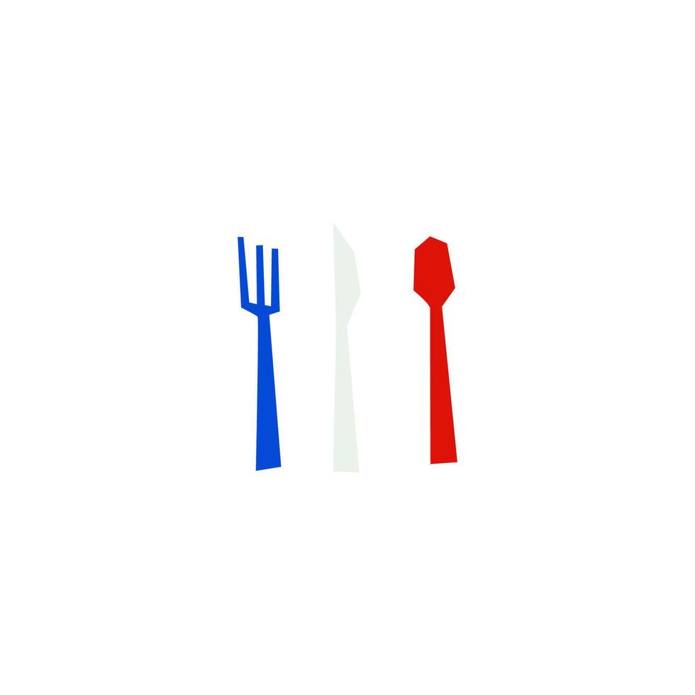 Fork Table knife and Spoon shape in cutout style vector