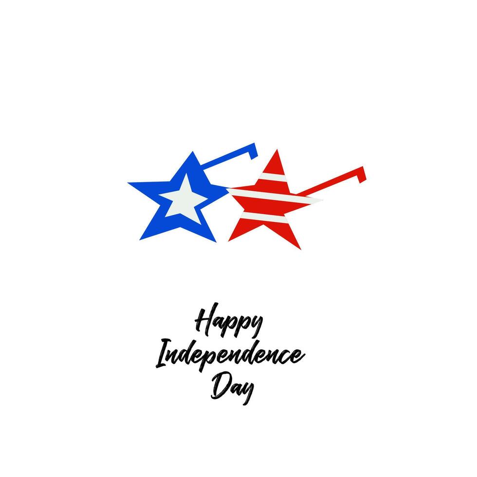 American patriotic sunglasses for 4th of July USA Independence Day in cutout style vector
