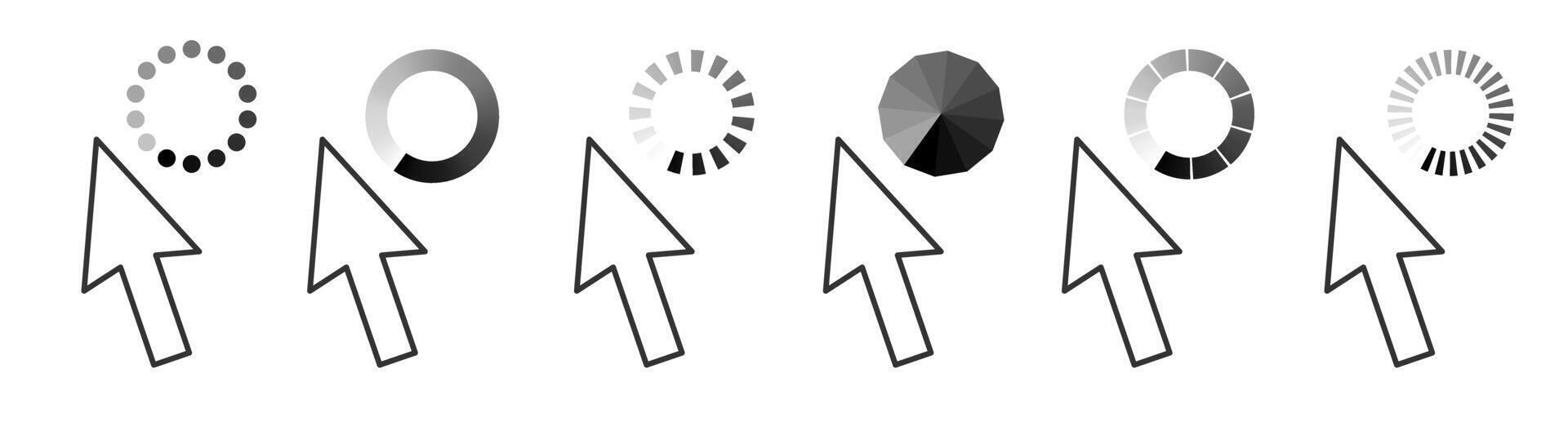 Computer mouse, download icon and icons set. Cursor icon. vector
