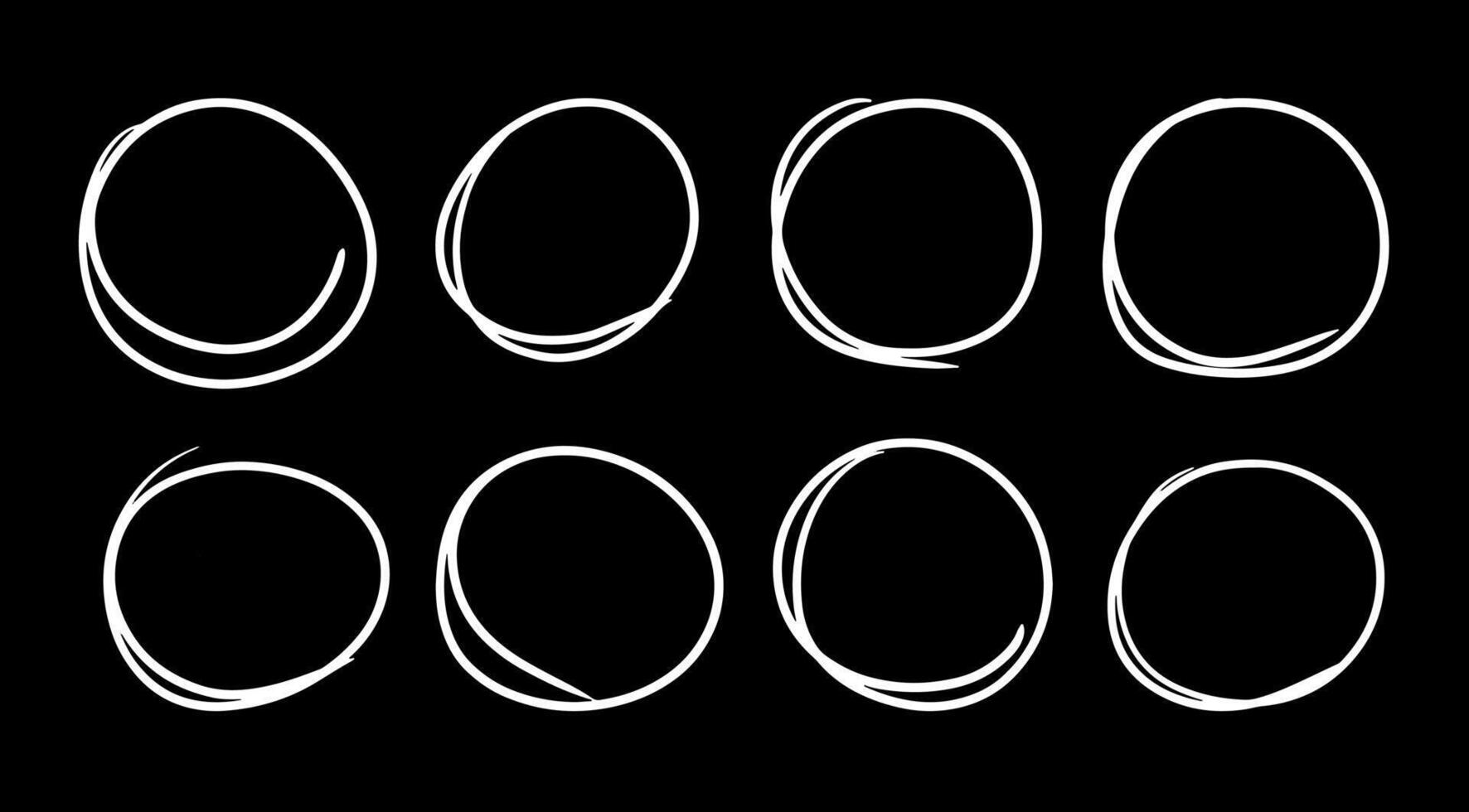 Hand drawn circle highlight. Doodle round frame. Stylish design element by pen or pencil vector