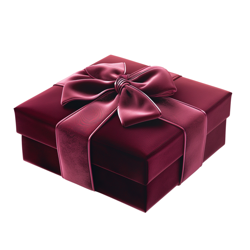 A luxurious velvet gift box exuding sophistication, isolated on a transparent background png