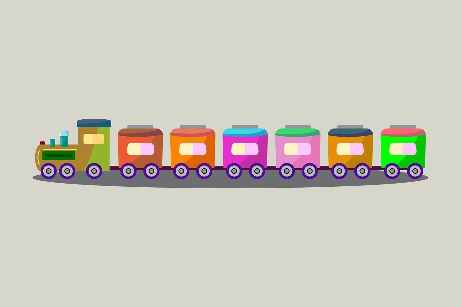 children's constructor train with trailers. colorful train. vector