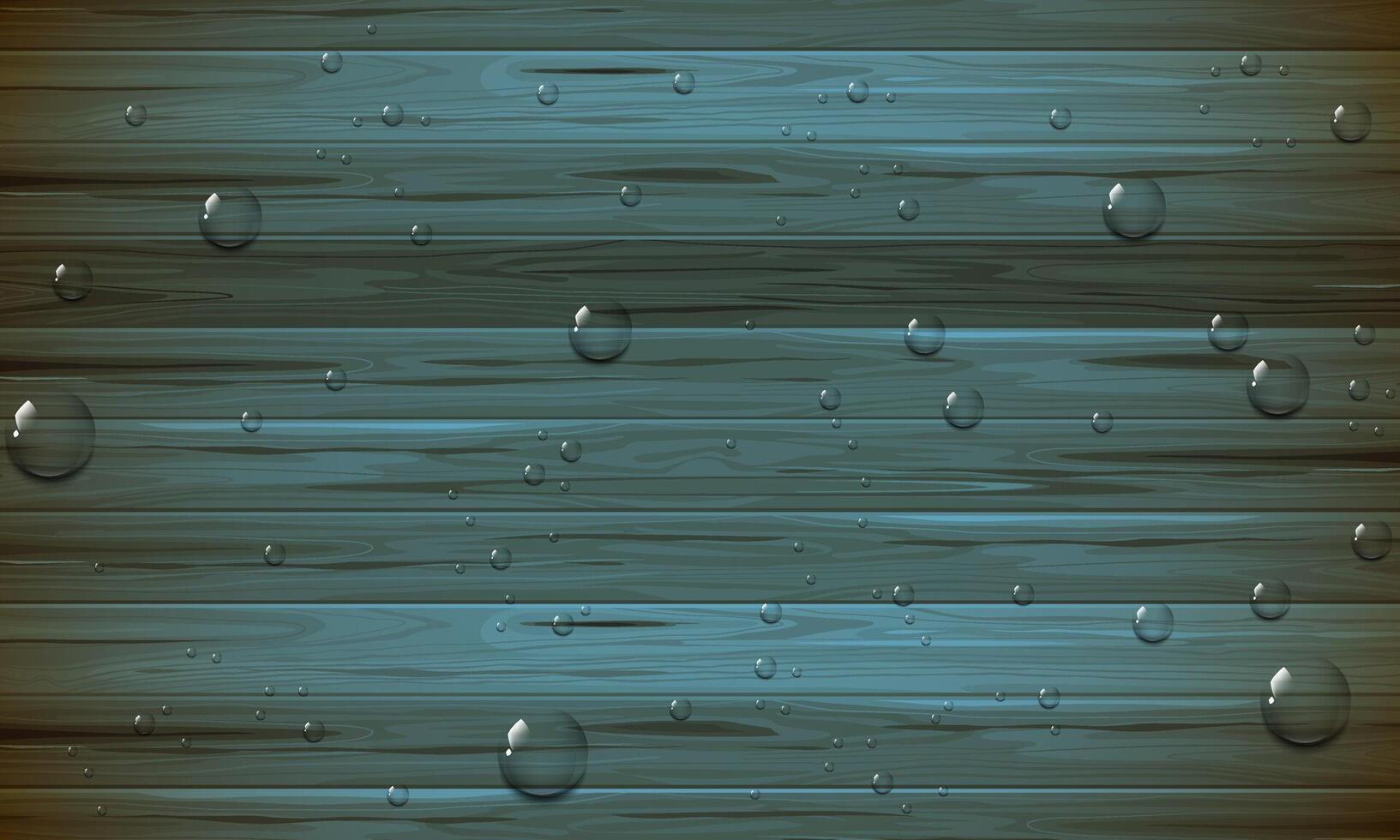 liquid drops. water drops on brown wooden background. vector
