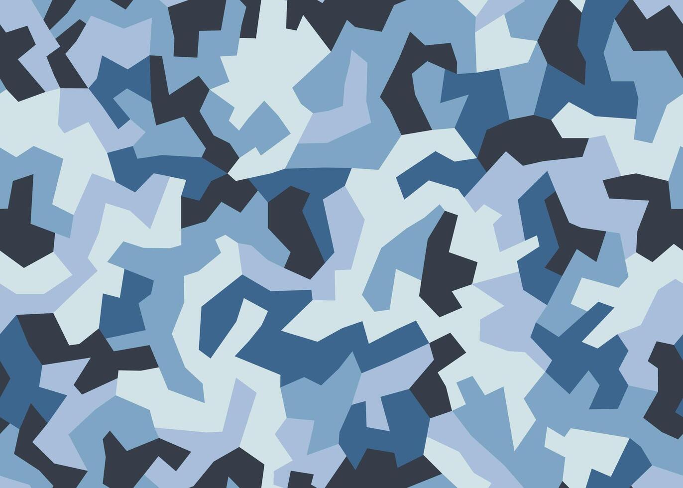 Geometric camouflage seamless pattern. Abstract modern military urban texture. Blue color background vector