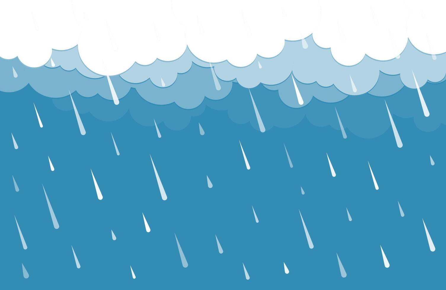 Monsoon season. Rainy season. Illustration of heavy rain. illustration of rain cloud vector