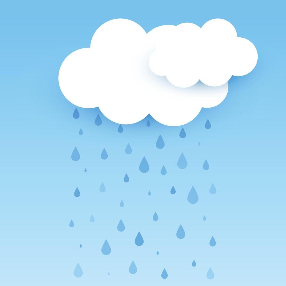 Monsoon season. Rainy season. Illustration of heavy rain. illustration of rain cloud vector
