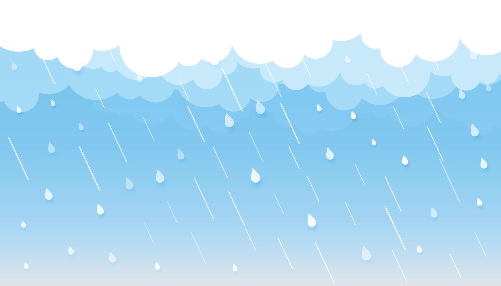 Monsoon season. Rainy season. Illustration of heavy rain. illustration of rain cloud vector