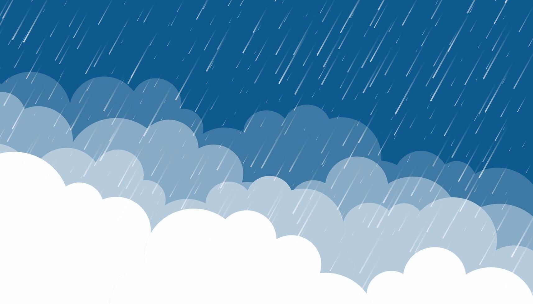 Monsoon season. Rainy season. Illustration of heavy rain. illustration of rain cloud vector