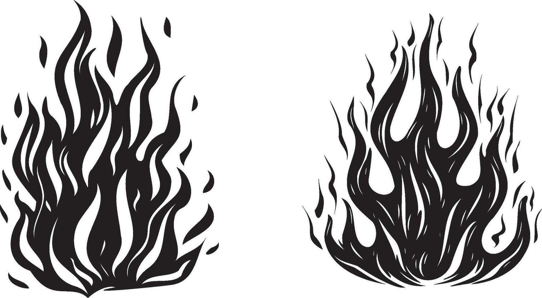 Fire flames silhouette vector