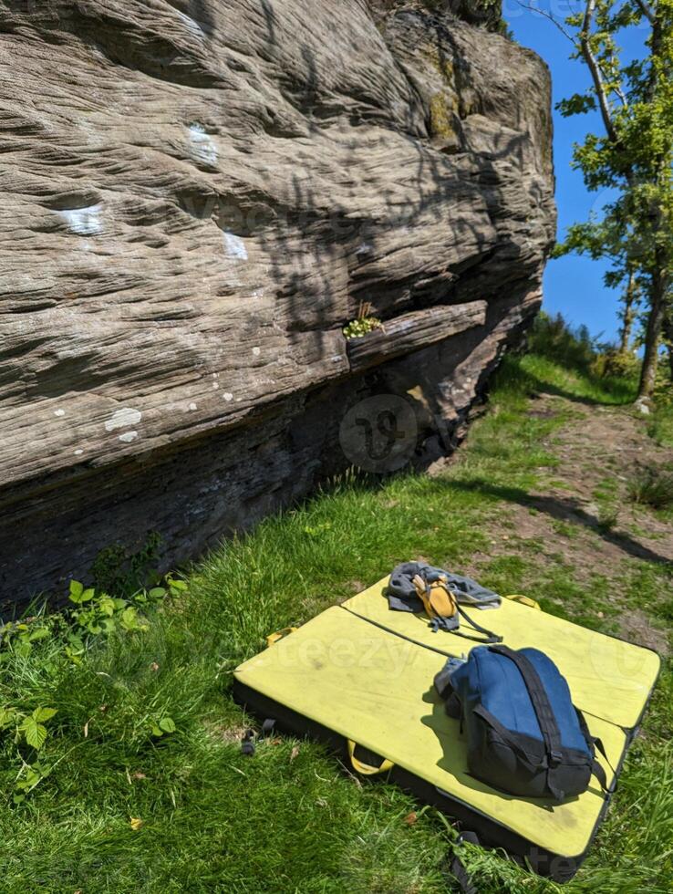 Exploring Beautiful Terrain on a Sunny Adventure Day Amidst Lush Plants. photo