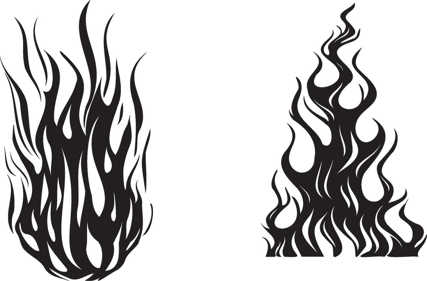 Fire flames silhouette vector