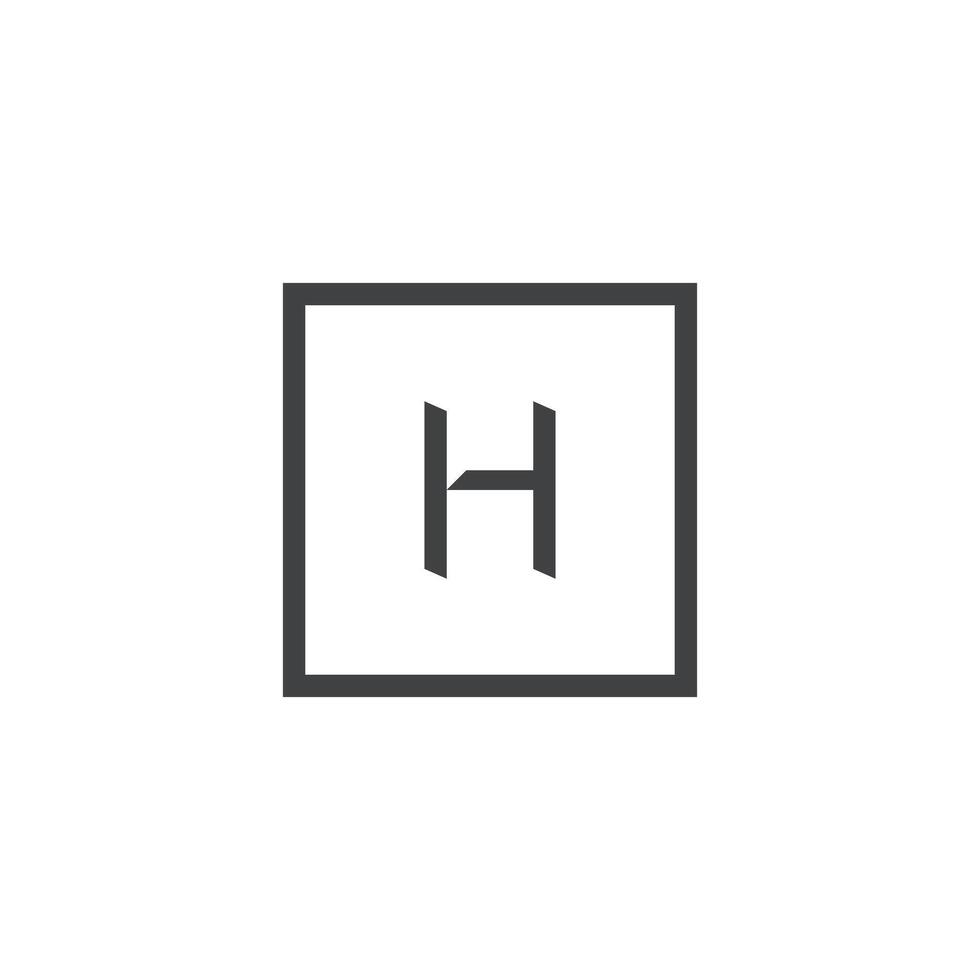 Letter H logo design with square concept idea vector