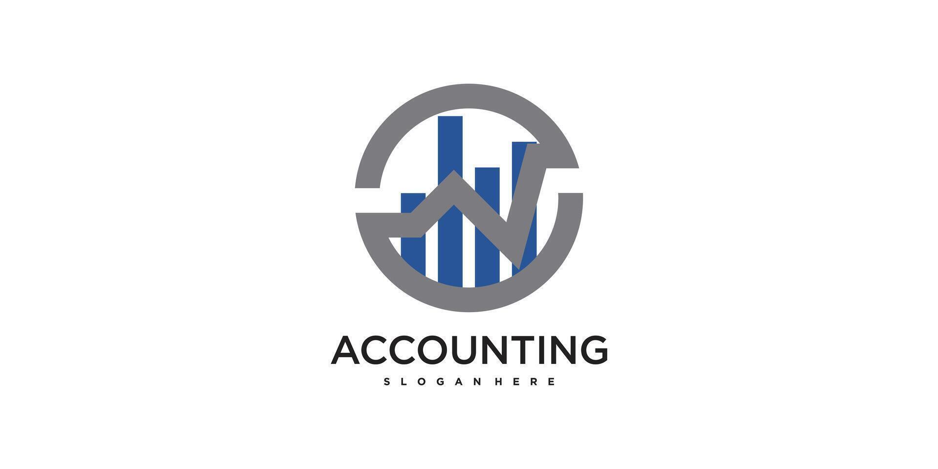 Accounting logo data template design. Premium vector
