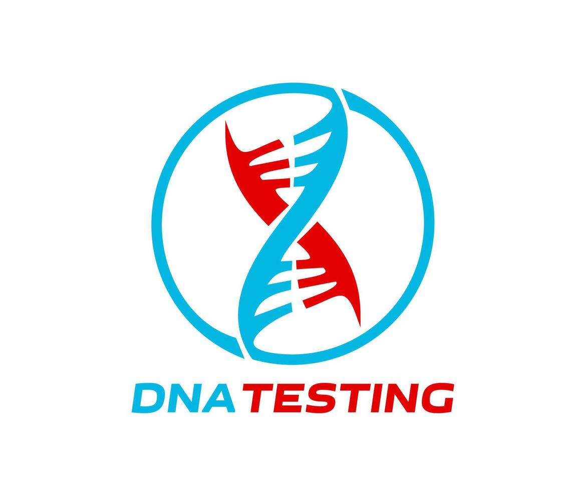 DNA helix icon of gene molecule, science research vector