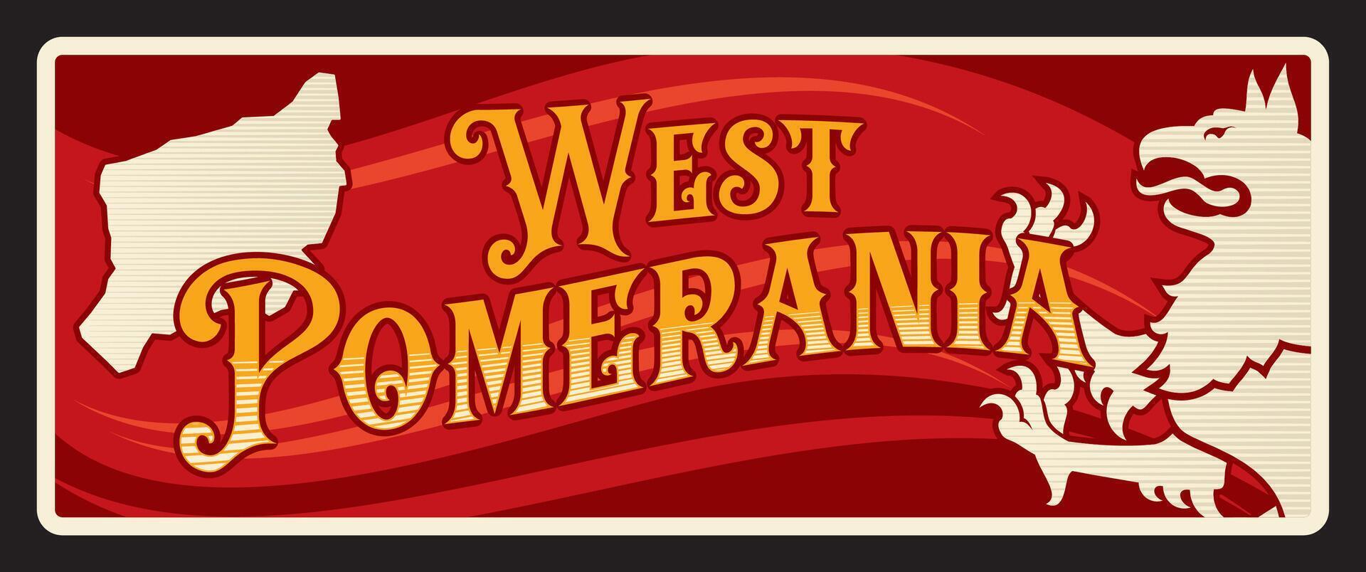 West Pomerania polish voivodeship travel plate vector