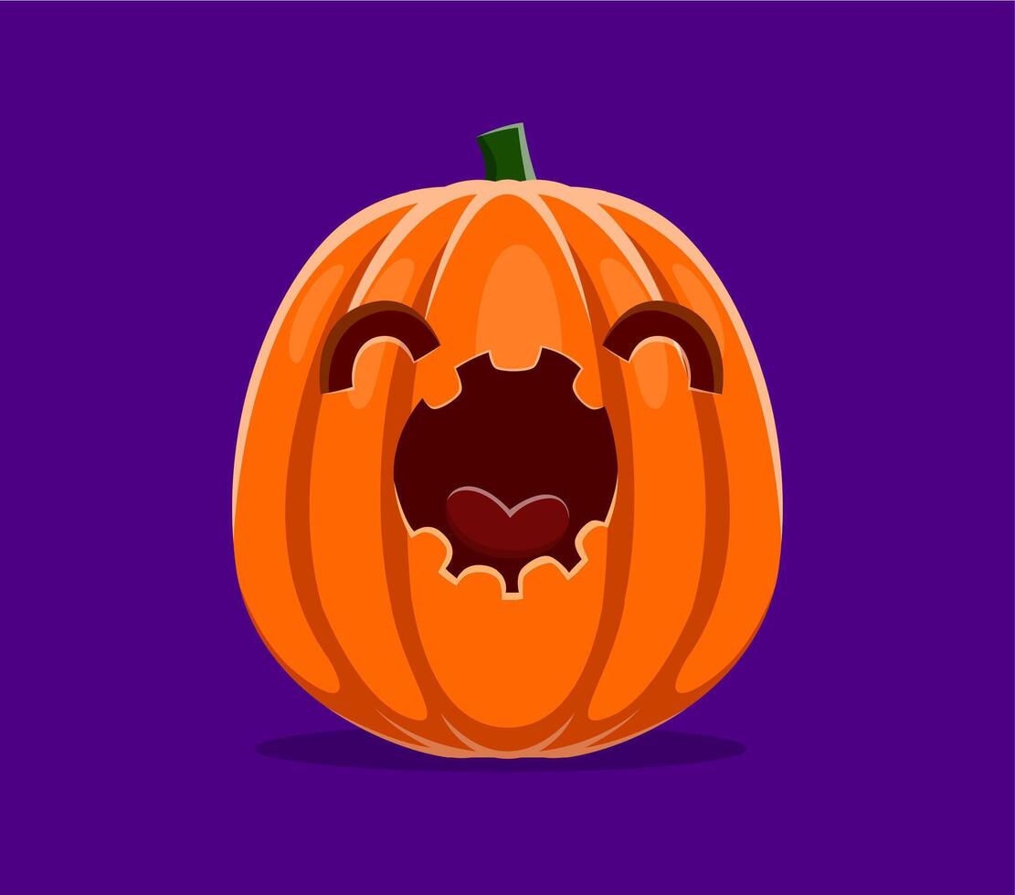 Halloween font, letter O pumpkin lantern monster vector