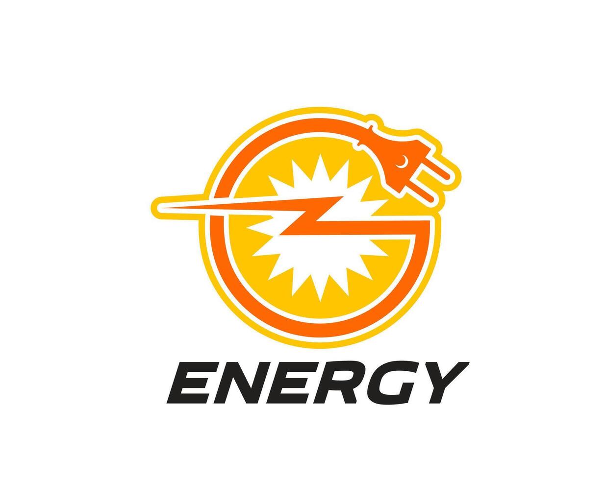 Electric energy icon, stylized electric plug vector