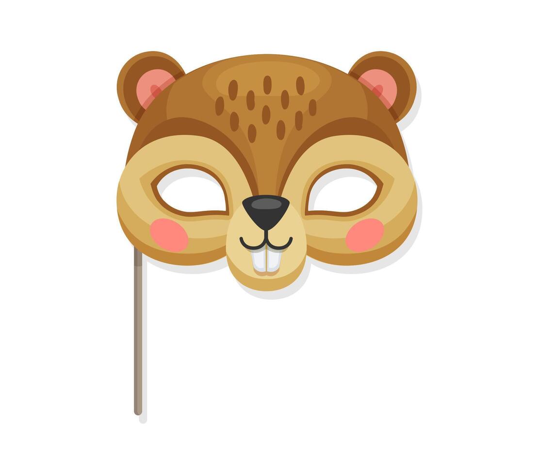 Beaver animal mask for carnival party costume vector