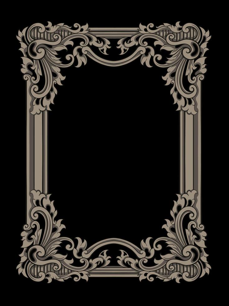 Luxury classic style engraved frame vector