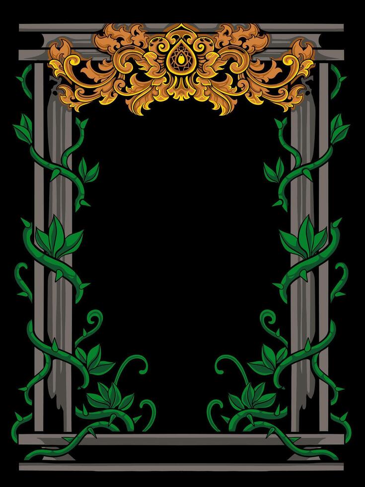 Luxury classic style engraved frame vector