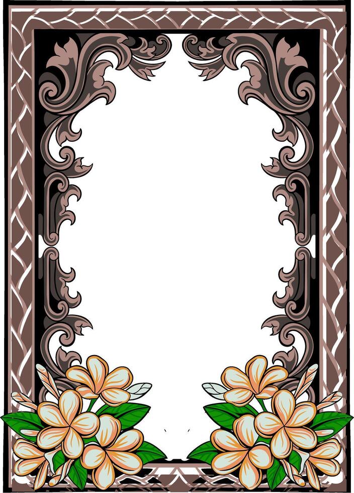 Luxury classic style engraved frame vector
