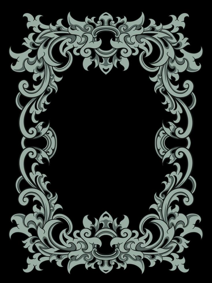 Luxury classic style engraved frame vector